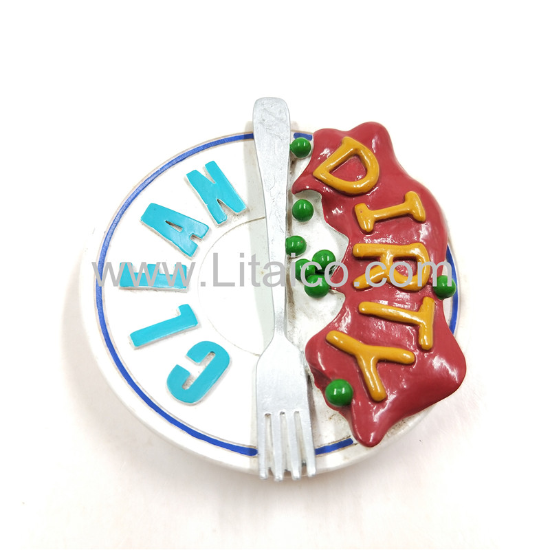 3D Plate resin refrigerator magnet
