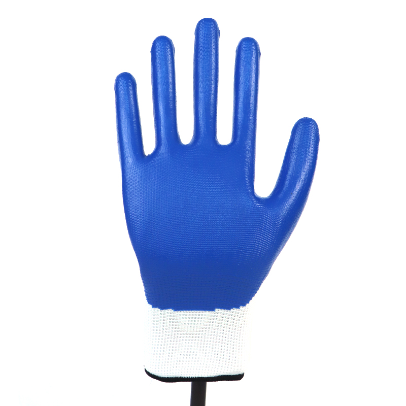 Glove Nitrile-13g Polyester Shell Smooth Nitrile Coated Glove Working Gloves