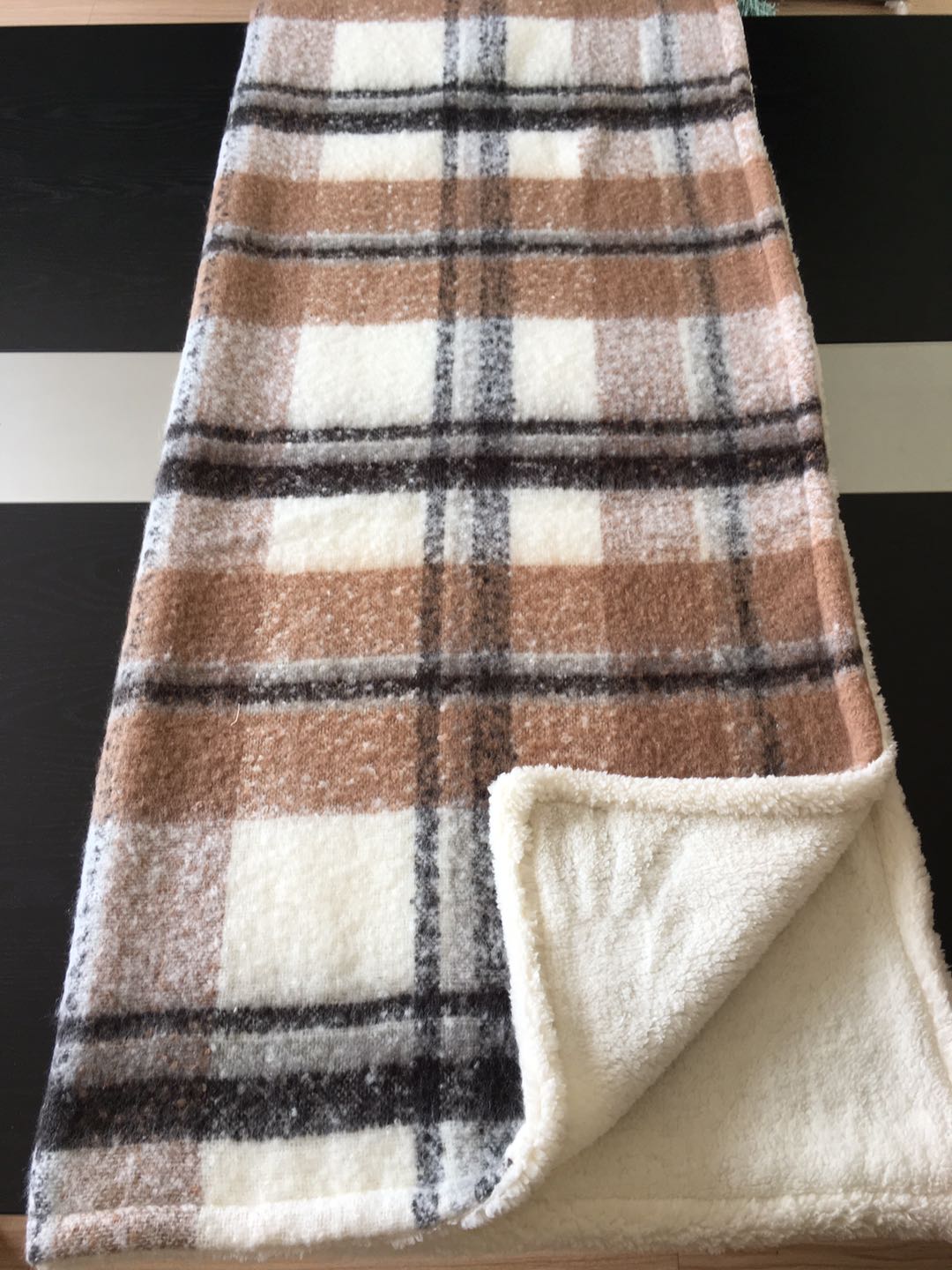 Compound Lamb Wool checks throw