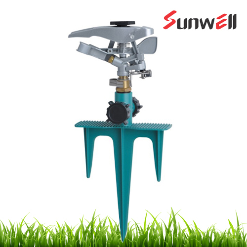 Metal Impulse Sprinkler With Plastic Step Spike