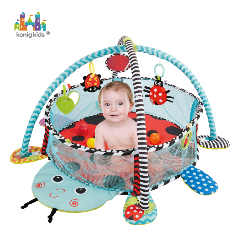 Konig Kids 3 in 1 Ladybug Activity Play Gym,Ball Pit and Play Mat