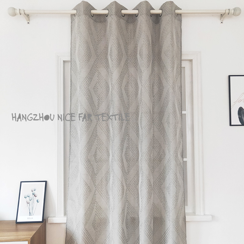 00000LK19029 HARK stripe voile fabric yarn dyed jacquard screen printing cutting recycle voilage ready made linen curtain