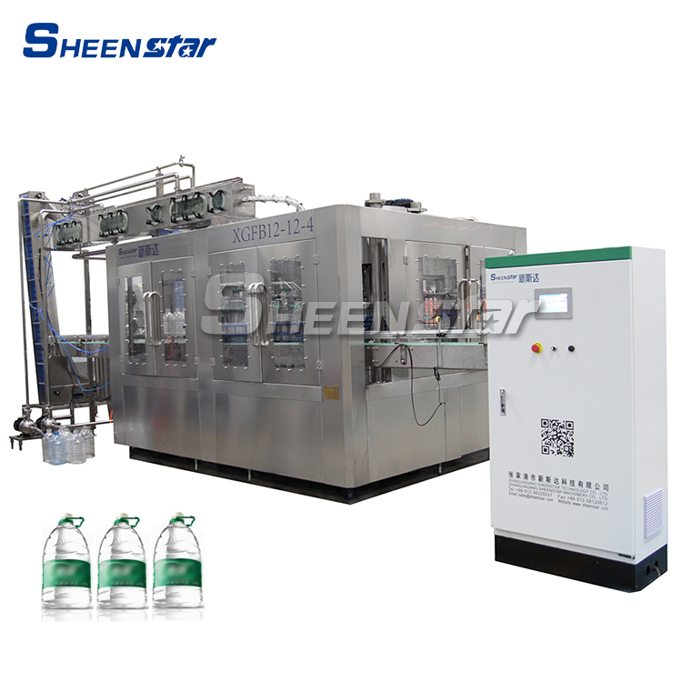 XGFB 12-12-4 5 Liter 15liter big bottle washing water filling and capping 3 in 1 machine