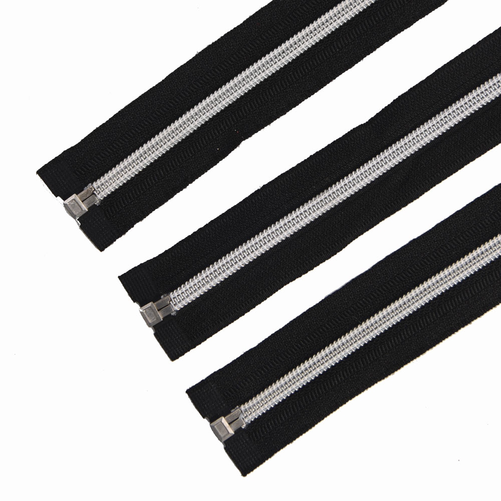 #5 Metallic Silver Teeth Open End Nylon Zipper