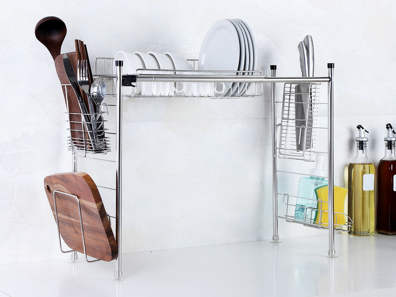 Stainless Steel Expandable Over Sink Dish Drying Rack