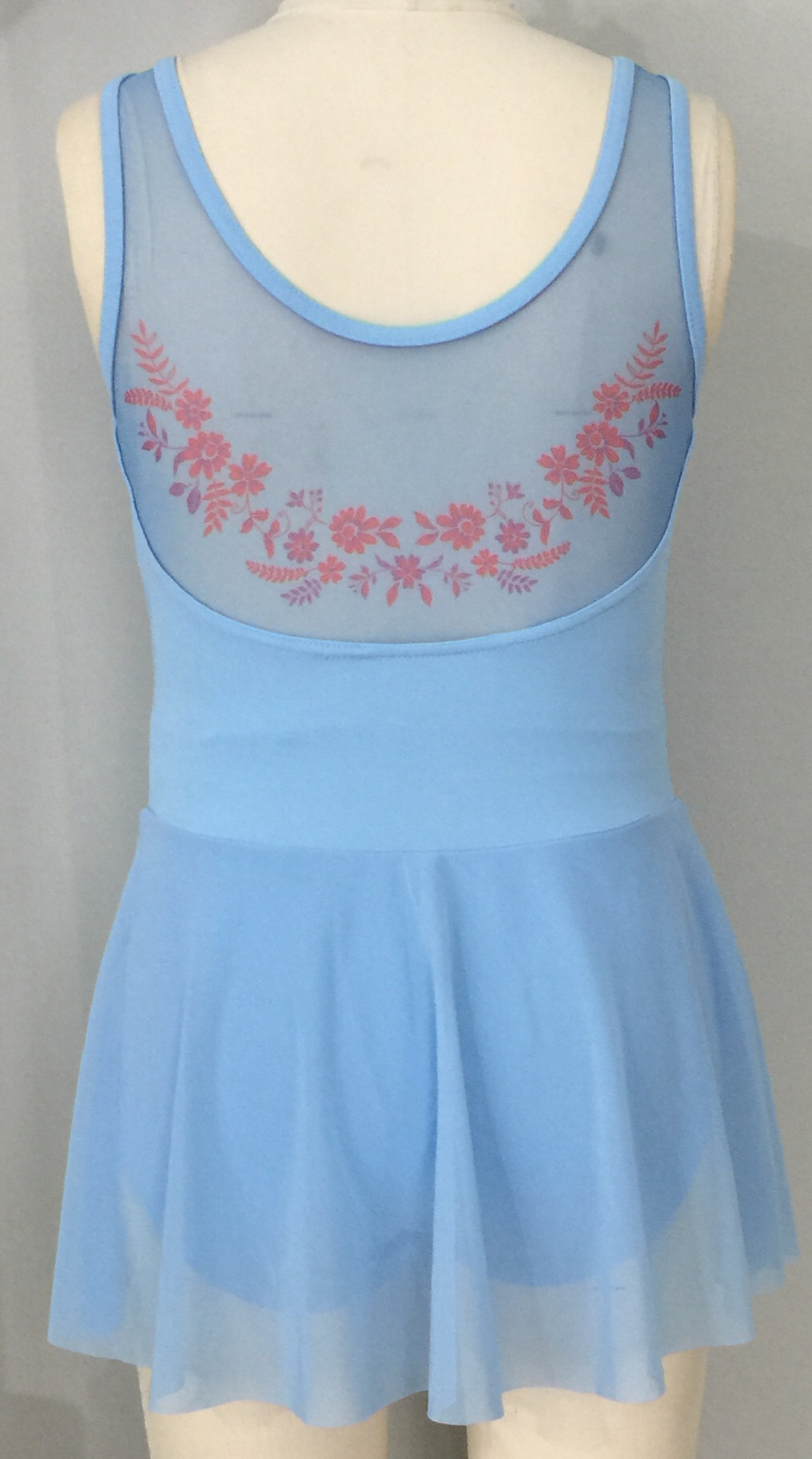 Girls print mesh inset tank dress - dance/dancewear
