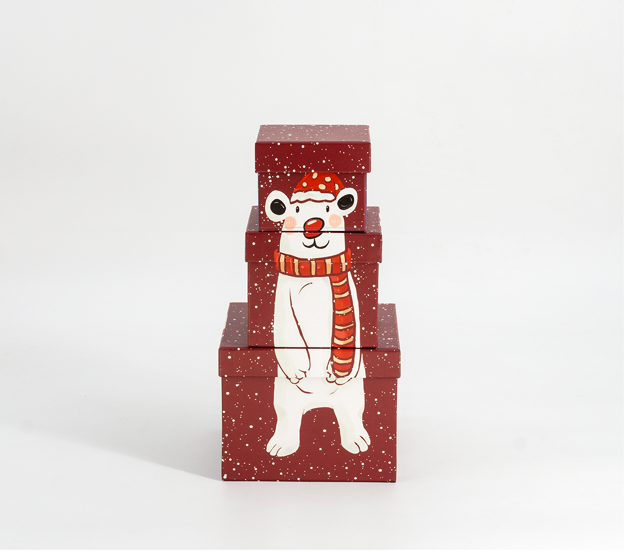 Square Doll Christmas Gift Boxes 3/Set