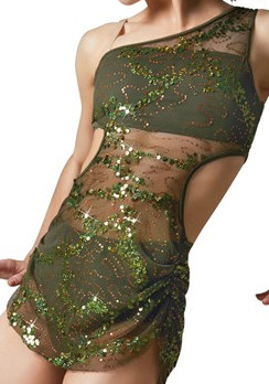 Ladies sactter sequin mesh cutout dress-dancewear/show/costume