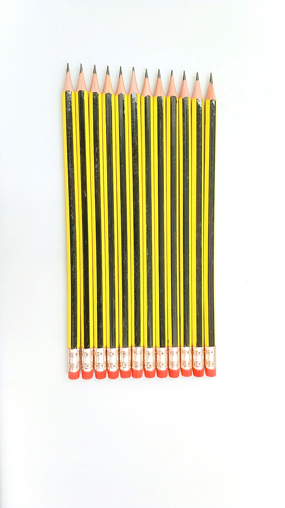 HB Pencil with black and yellow stripes（sharpened）