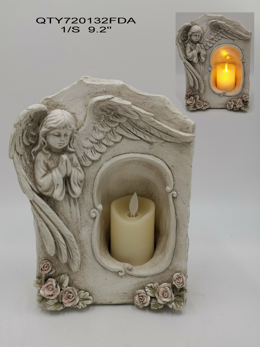 cemetery angel with candle