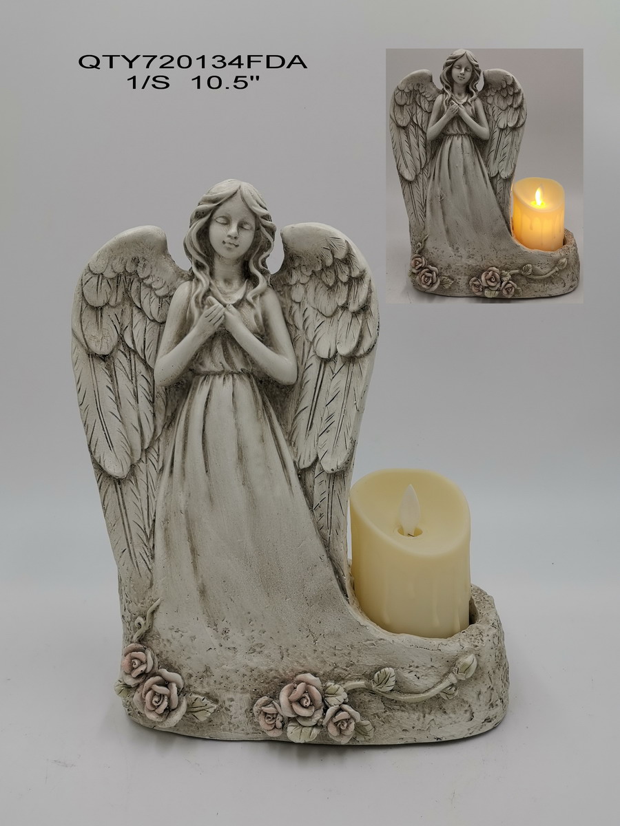 cemetery angel with candle