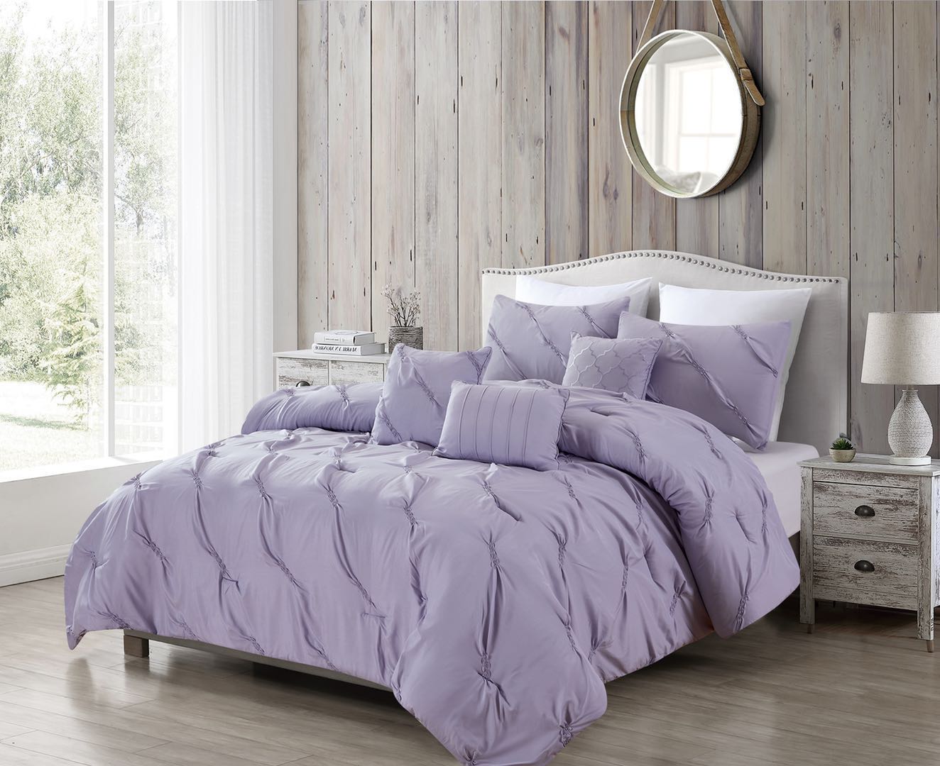Elastic Emb comforter set