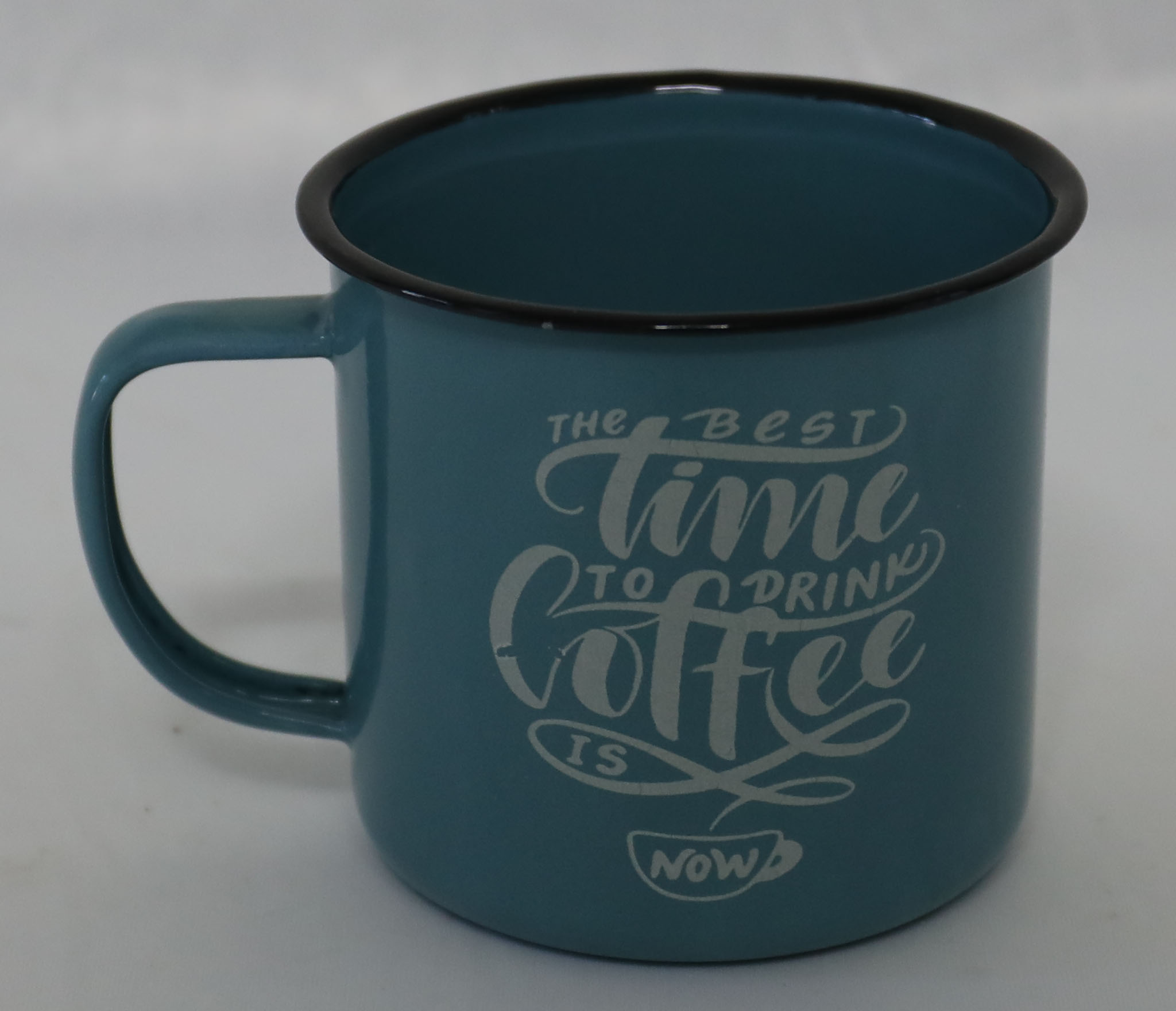 Dark Color Enamel Mug With Deco.
