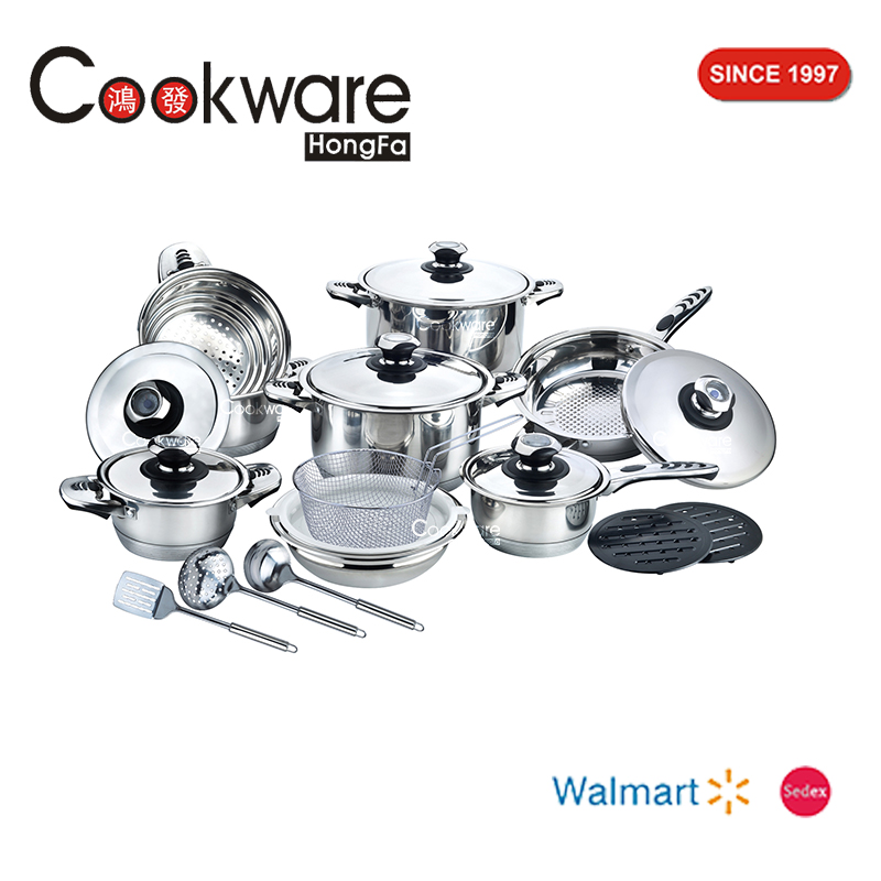 21pcs Stainless Steel Cookware Set
