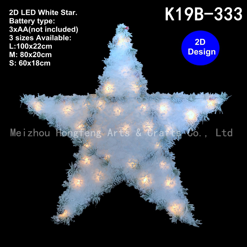 LED white Pre lit Christmas Star decor-2D design,xmas
