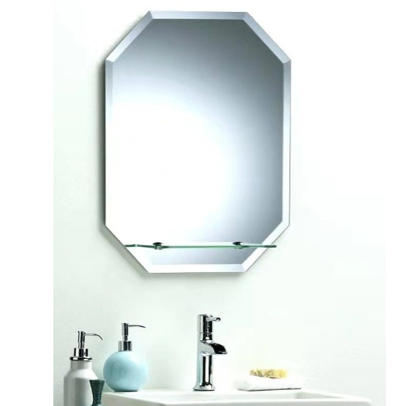 Mirror with glass shelf