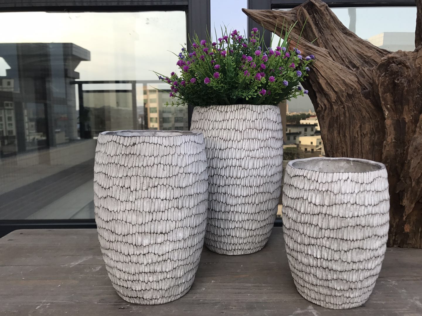 cement flower pot