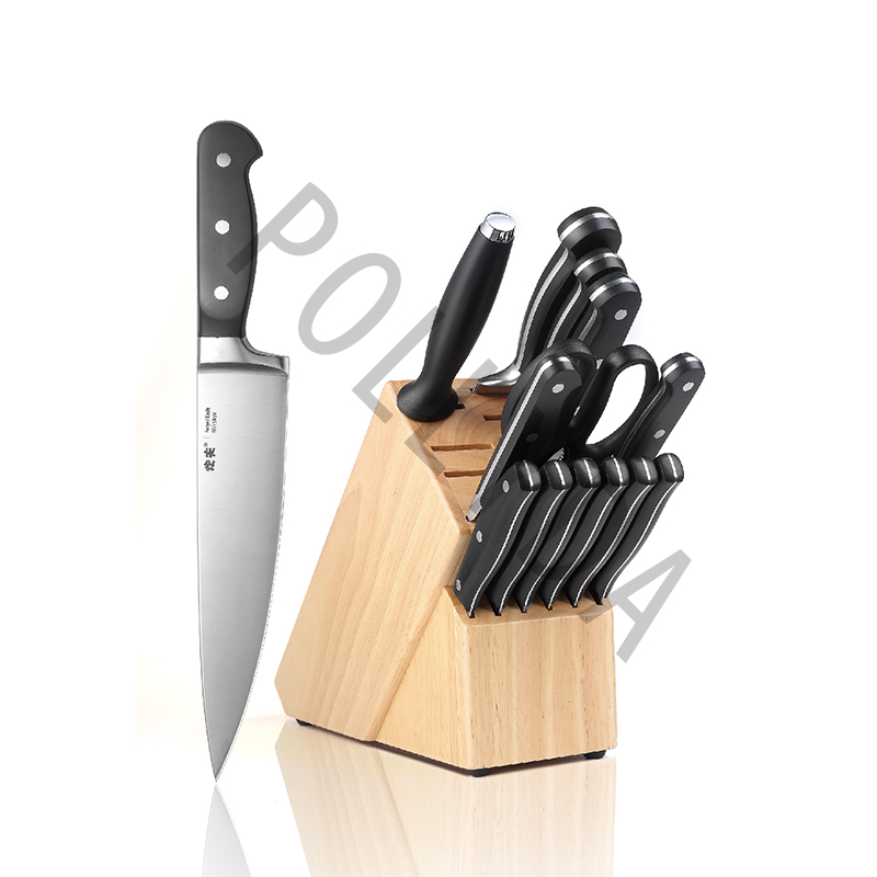 FULL FORGED KNIFE W/POM HANDLE KITCHEN KNIFE 8"Chef, 8" Carving, 8"Bread,7" Santoku, 5" Utility