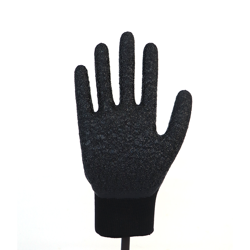 Glove Latex-13g Polyester Shell Latex Coated, Crinkle Finish Glove Working Gloves
