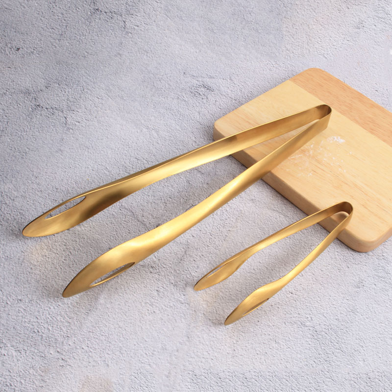 Copper plated stainless steel food tongs