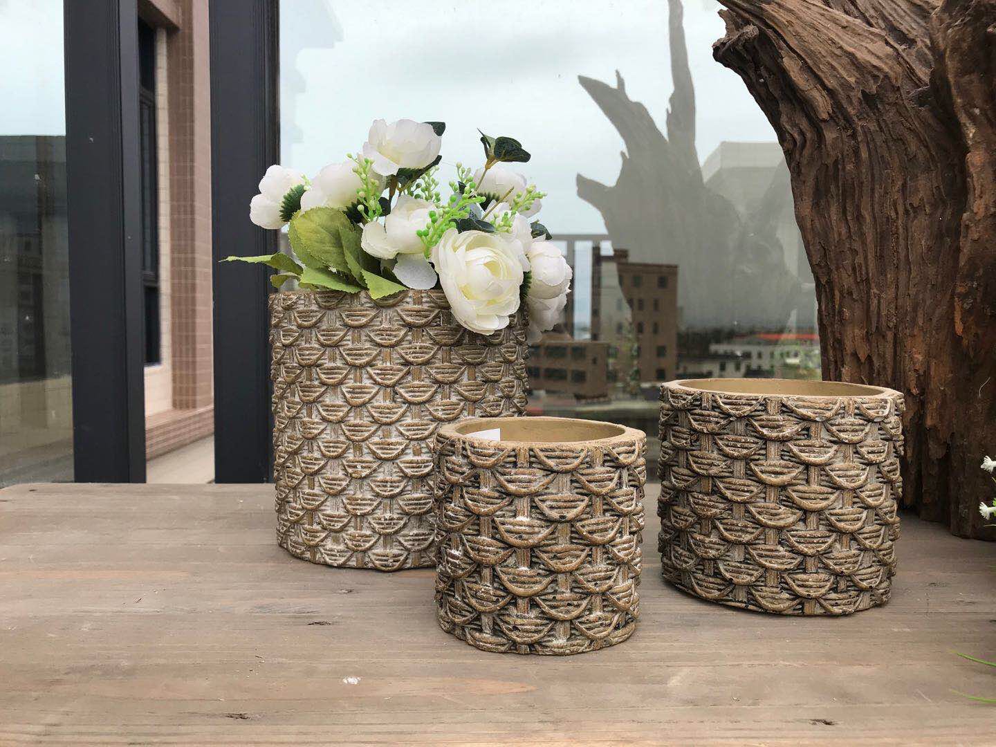 cement flower pot