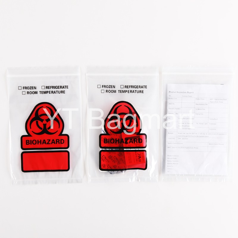 Biohazard zipper bag