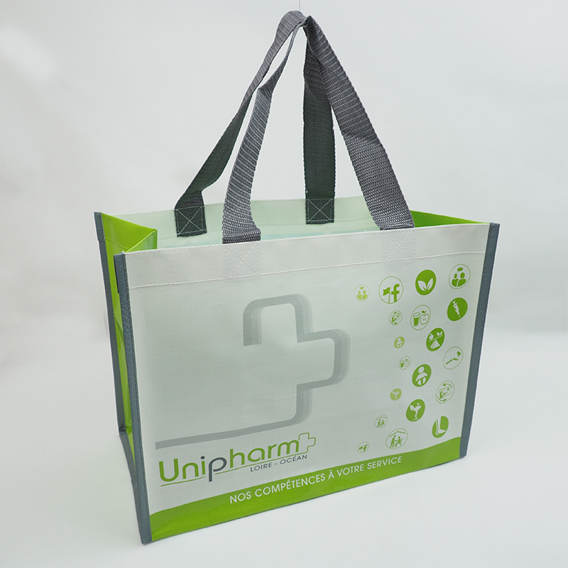 PP woven double lamination shopping bag