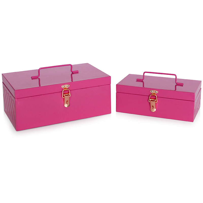 Set of 2 metal mini storage organizer