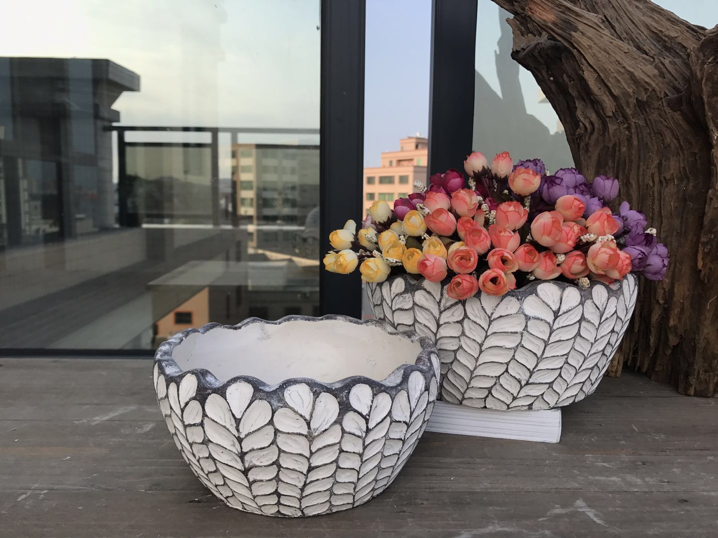 cement flower pot