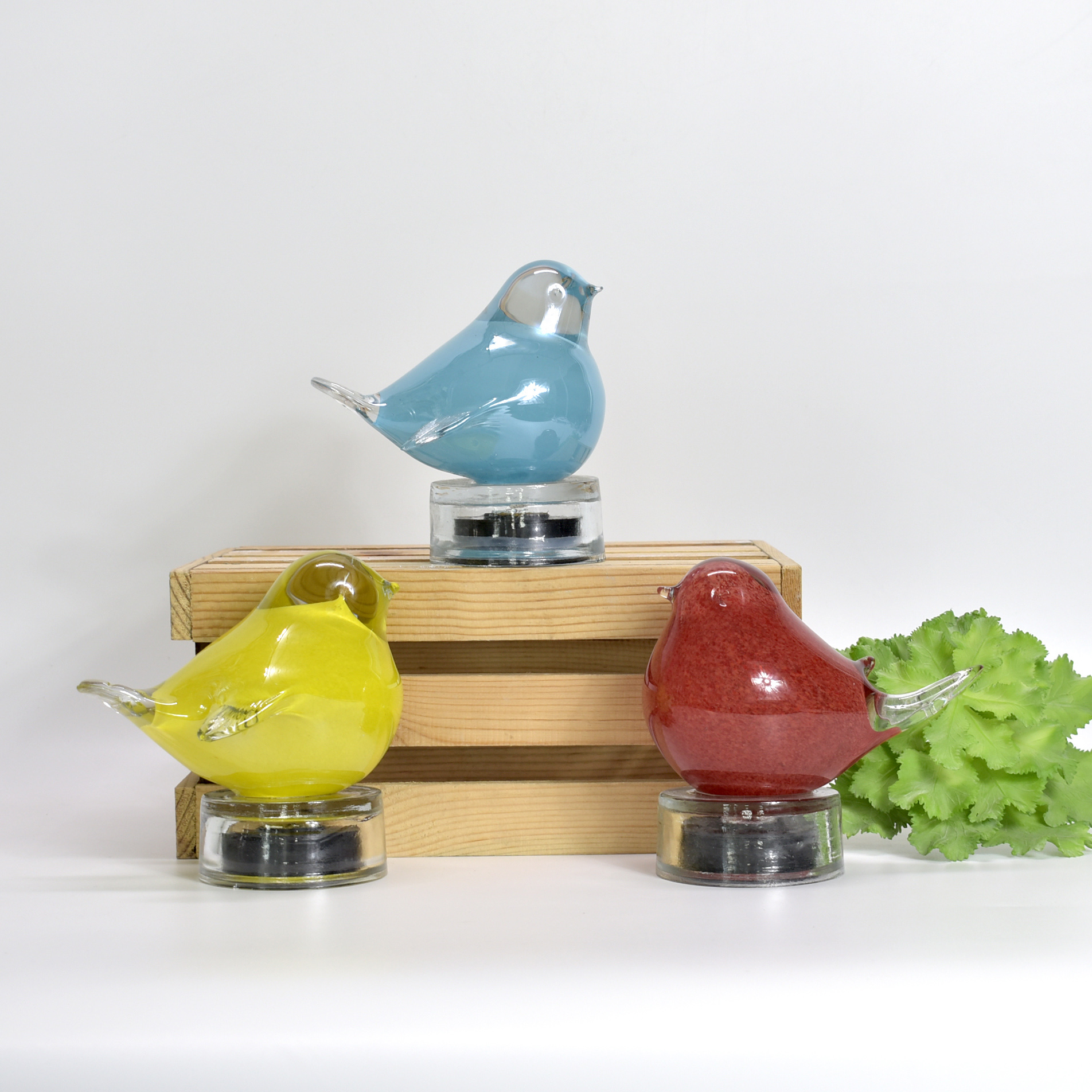 Glass LED light Bird