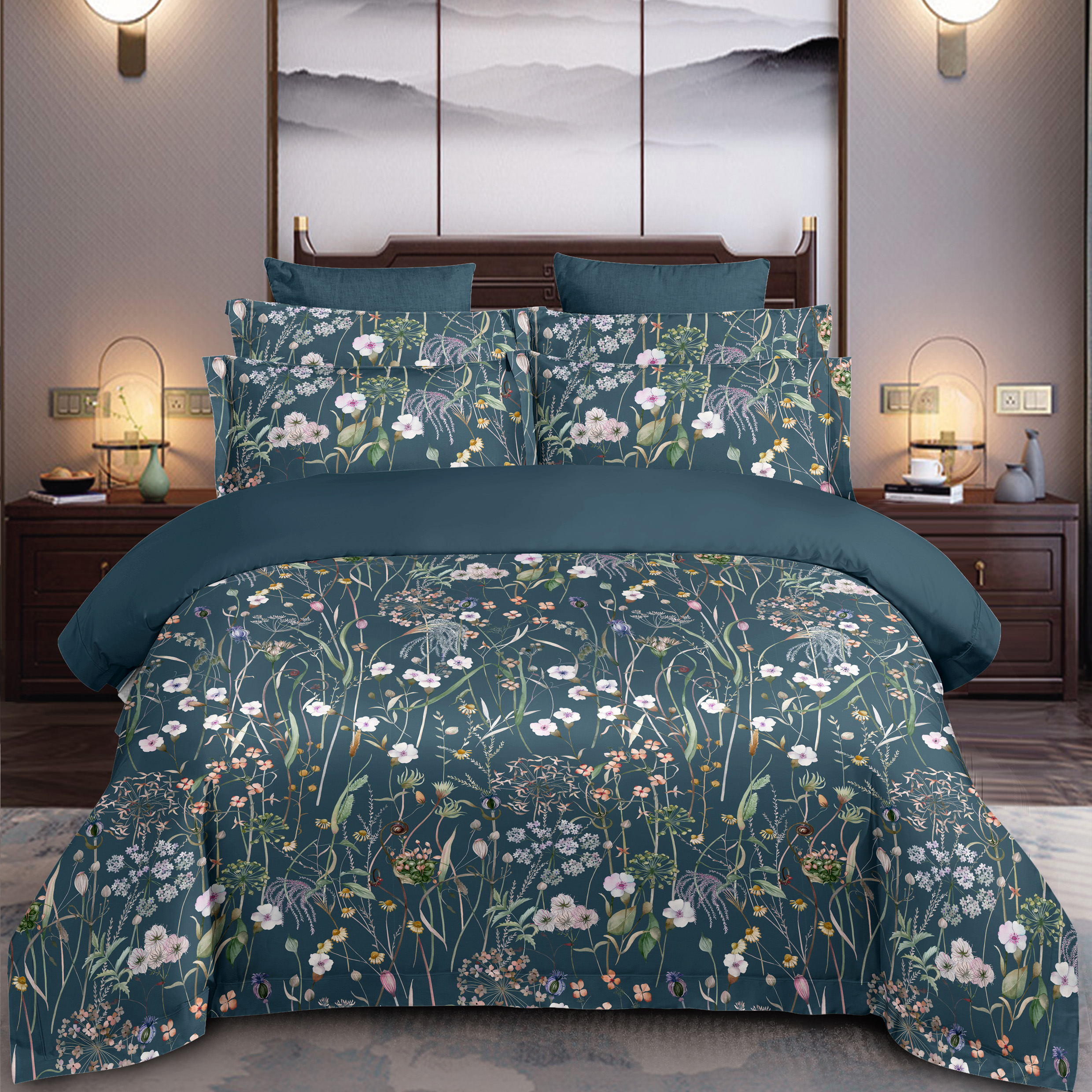 Digital printing duvet cover set (100%cotton / 100%polyester)