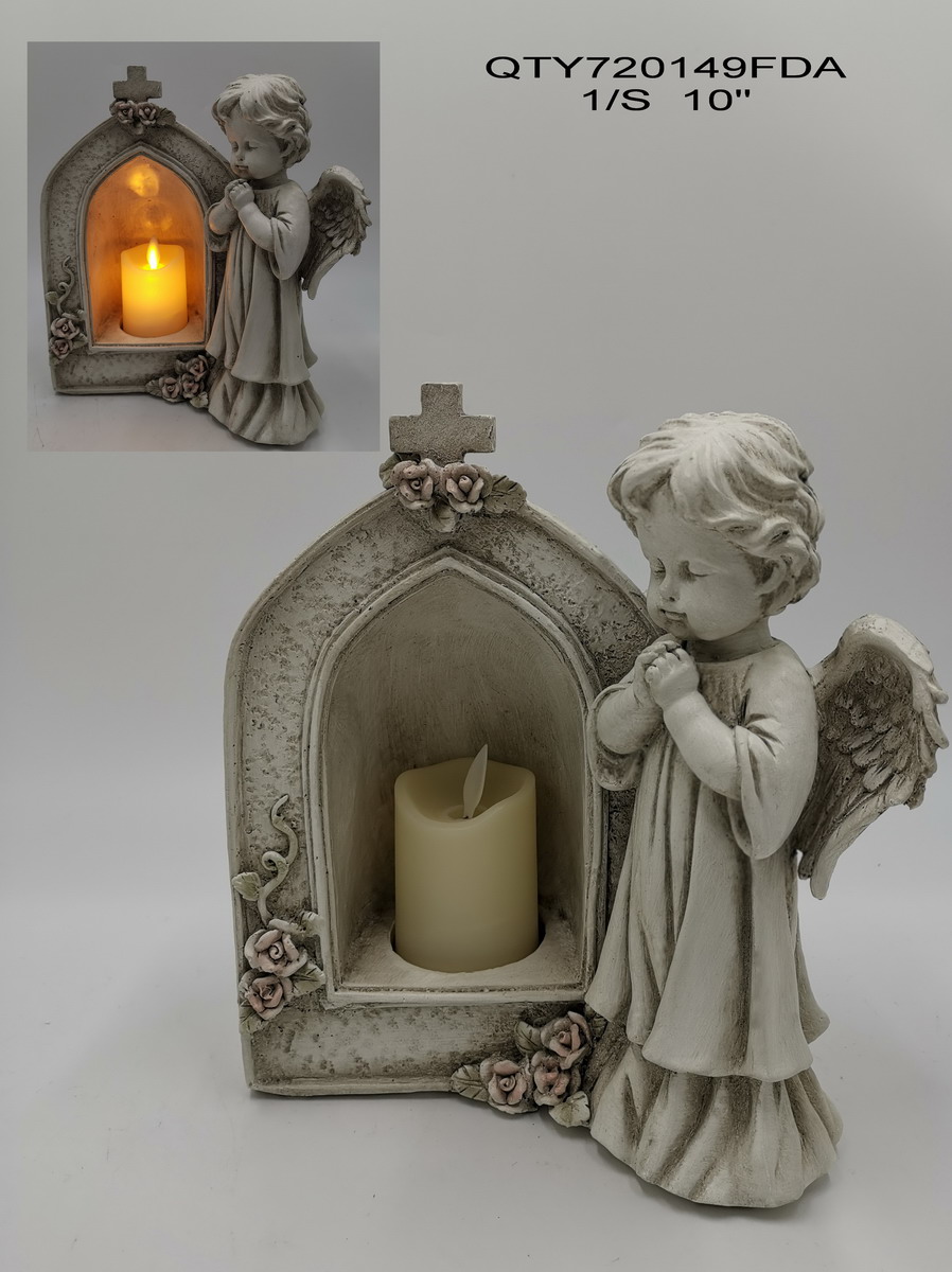 cemetery angel with candle