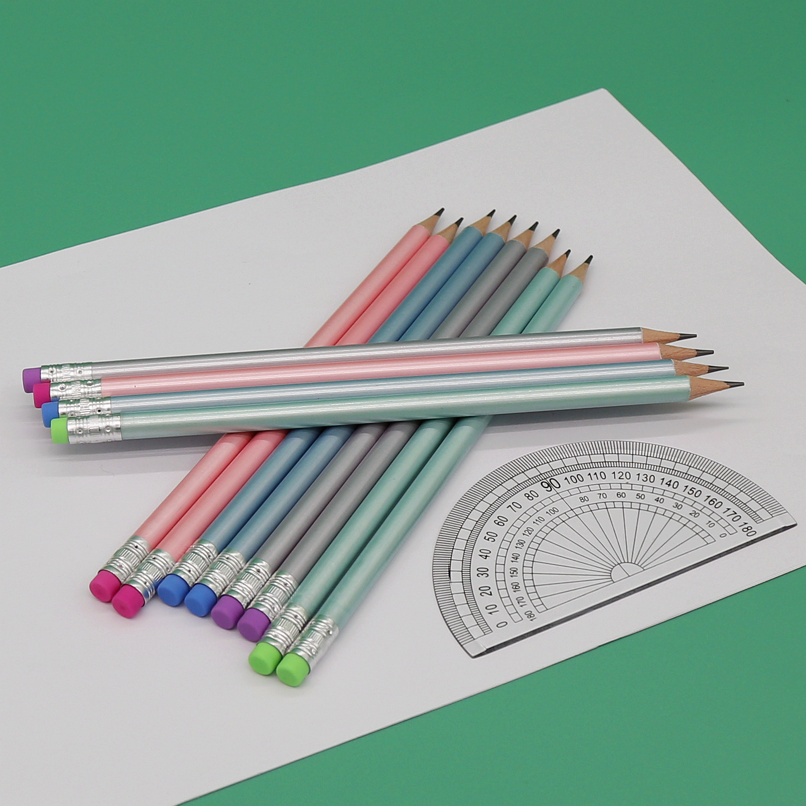 HB Pencil, Pearl Colors Body wtih Eraser Soften Poplar Wood Factory Direct Sale Wholesale High Qualitylity