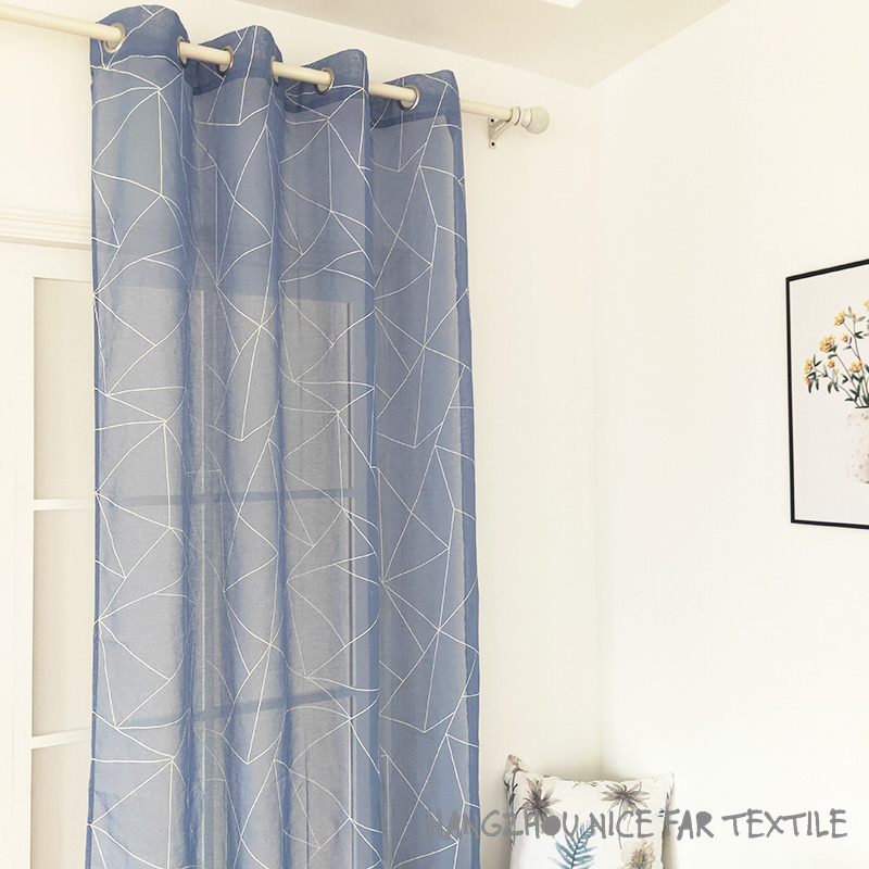 00000FP FOAM PRINT stripe voile fabric yarn dyed jacquard screen printing cutting recycle voilage ready made linen curtain