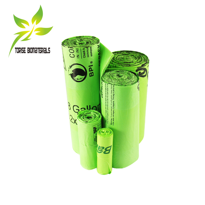 Compostable Trash Liner，biodegradable cornstarch trash bags use for kitchen heavy duty garbage bags