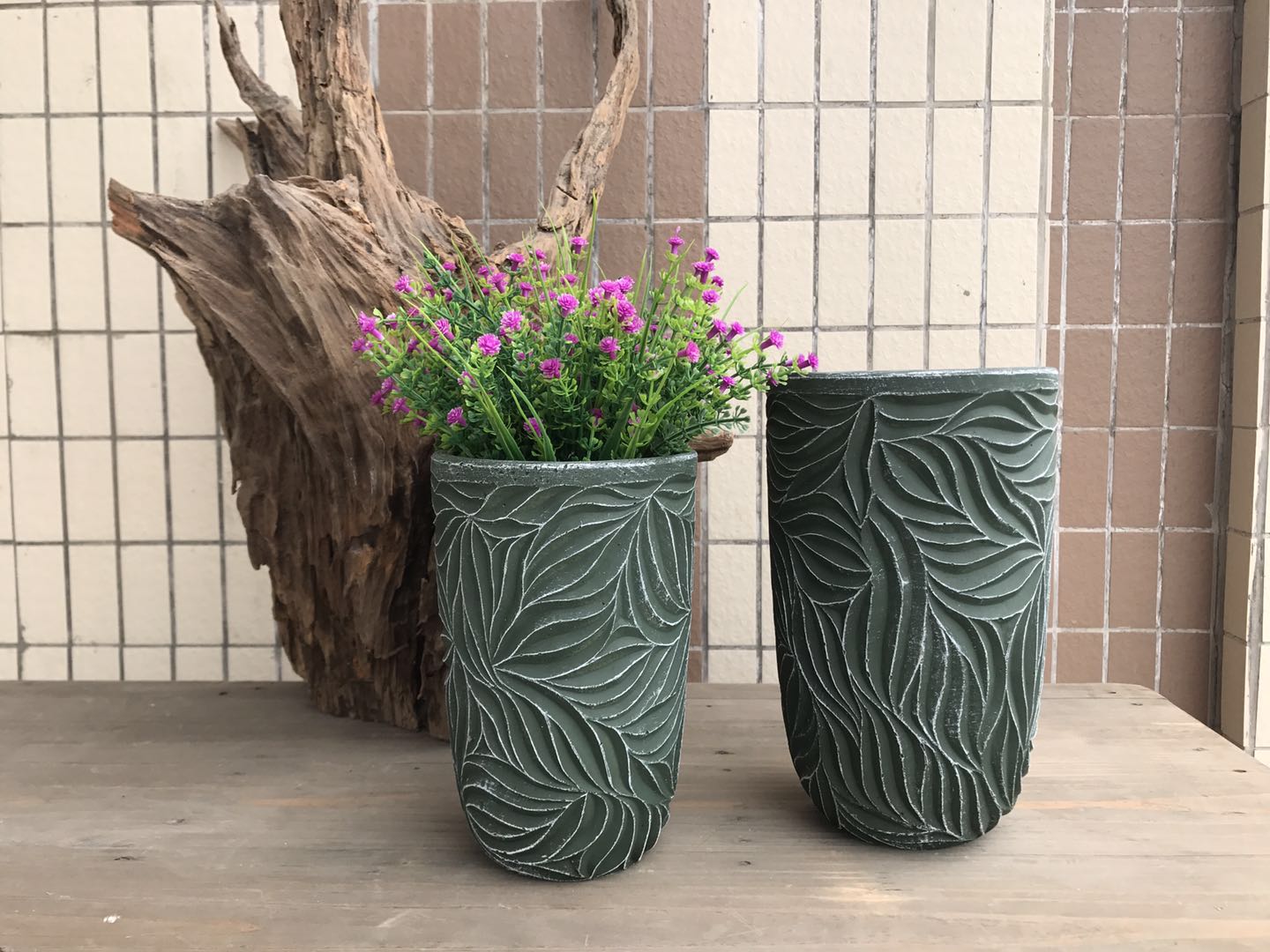 cement flower pot