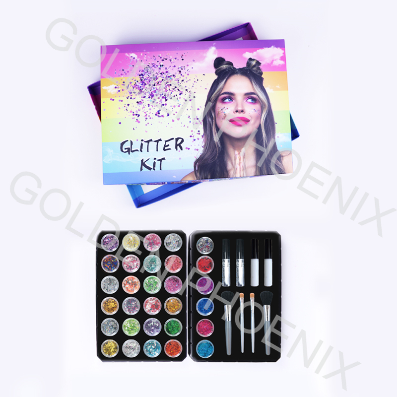 Cosmetic Grade Holographic Chunky Glitter kit for Face Eyes and Hair Makeup