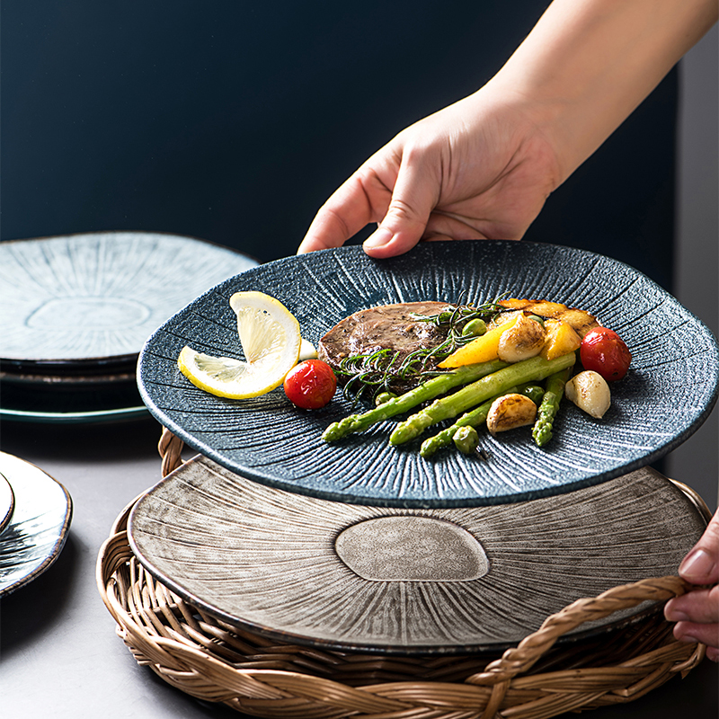 Durable porcelain with color glazed and emboss plate