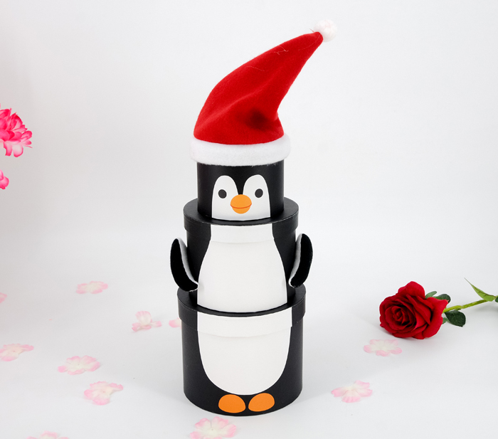 Round Doll Christmas Gift Boxes 3/Set