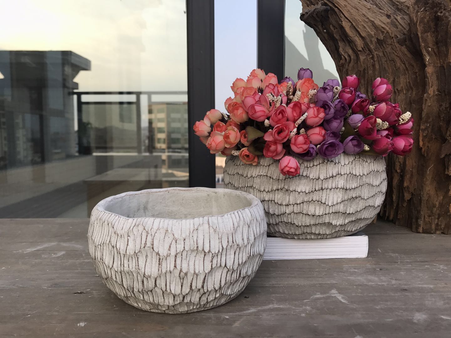 cement flower pot