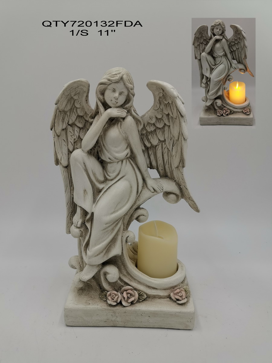 cemetery angel with candle