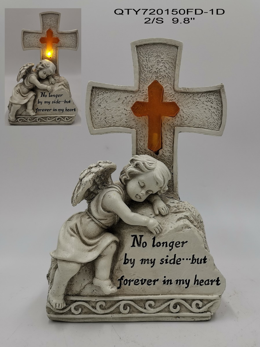 Cemetery angel with LED