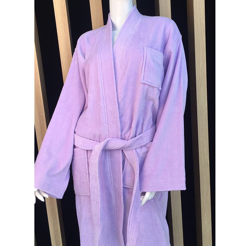 100% Cotton Customised Gift Velour Purple Bath Robes Wholesale