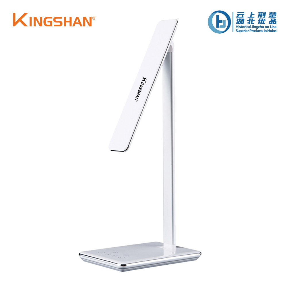 LED Desk Lamp Dimmiable 3 Lights Color Table Lamp Mobile Wireless Charge Time Setting