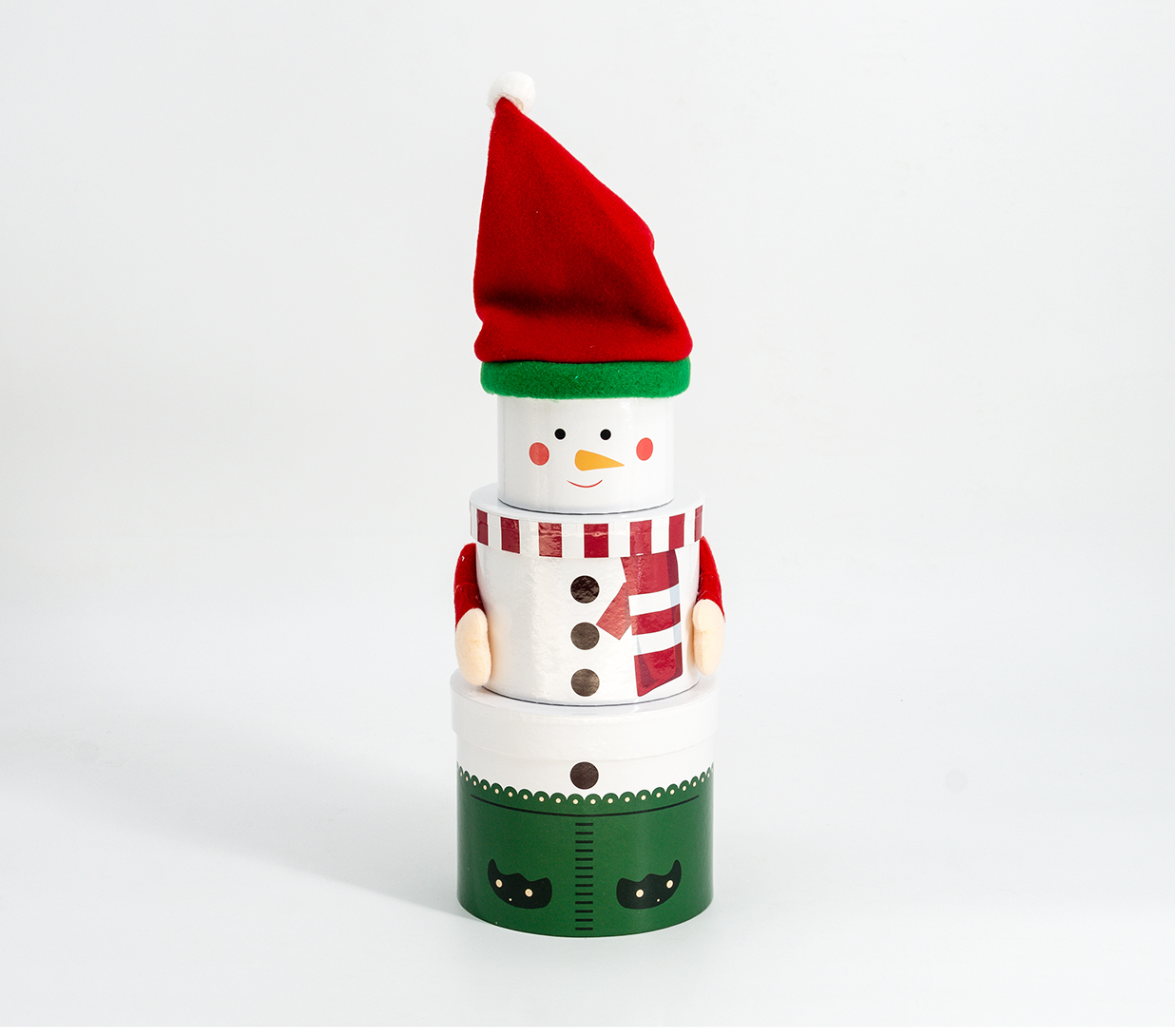 Round Doll Christmas Gift Boxes 3/Set