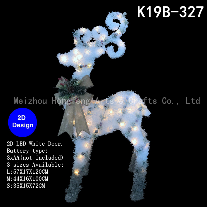 LED white Pre lit Reindeer Christmas decor-2D design,xmas reindeer