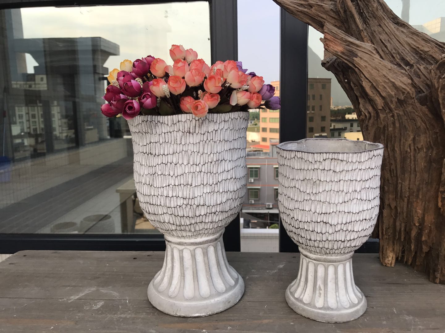 cement flower pot