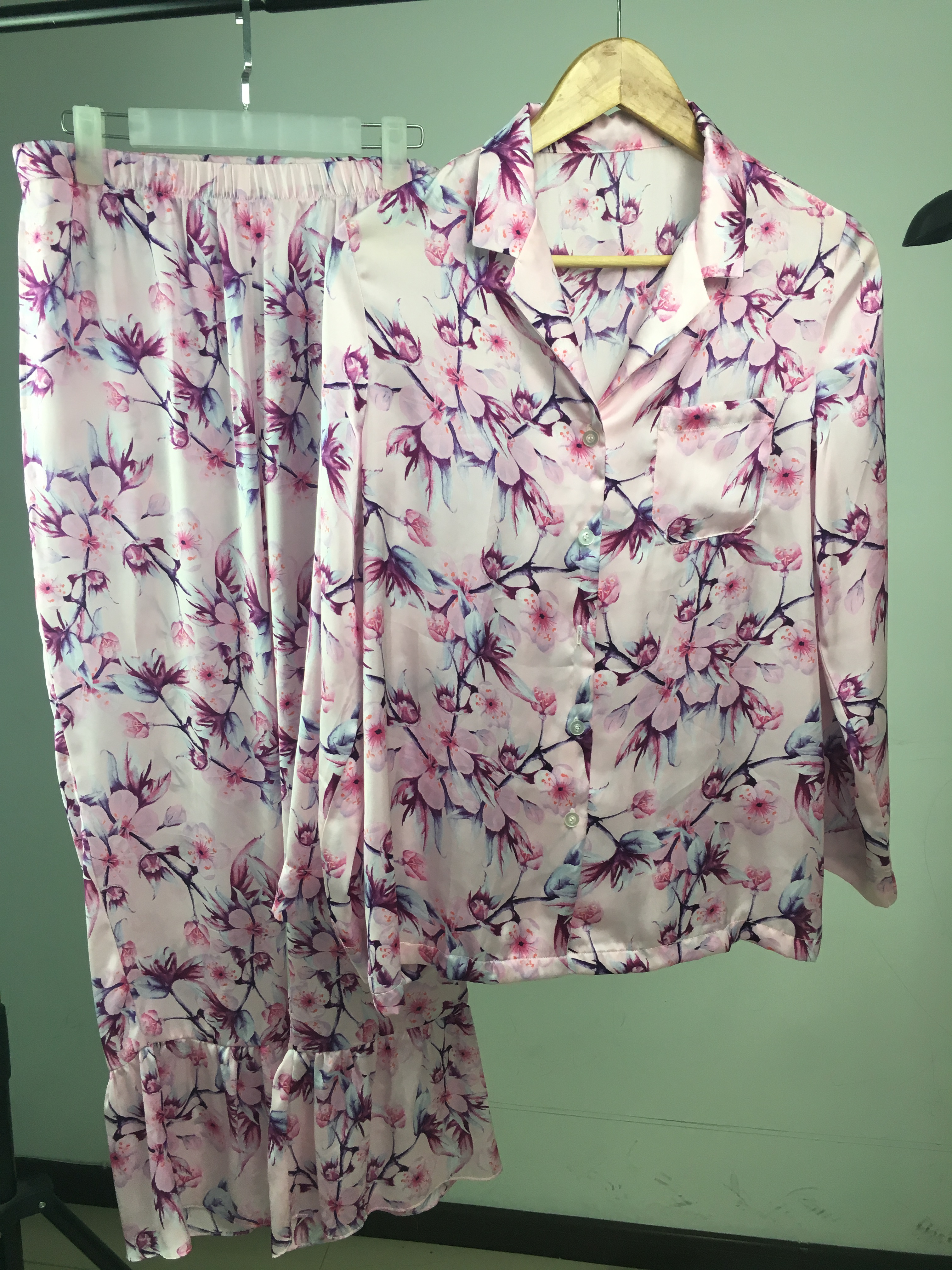 Womens Satin Pajama Set