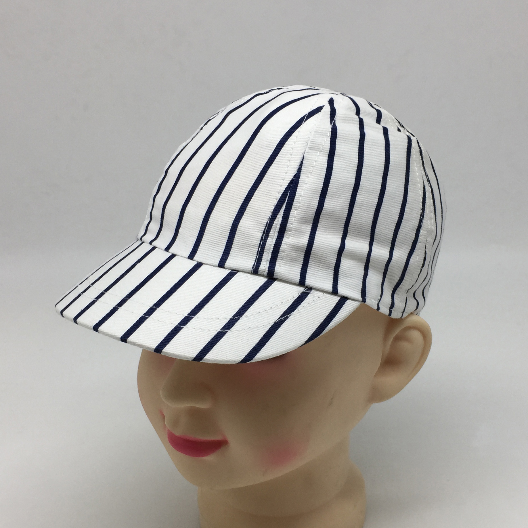 Children's striped simple baseball cap