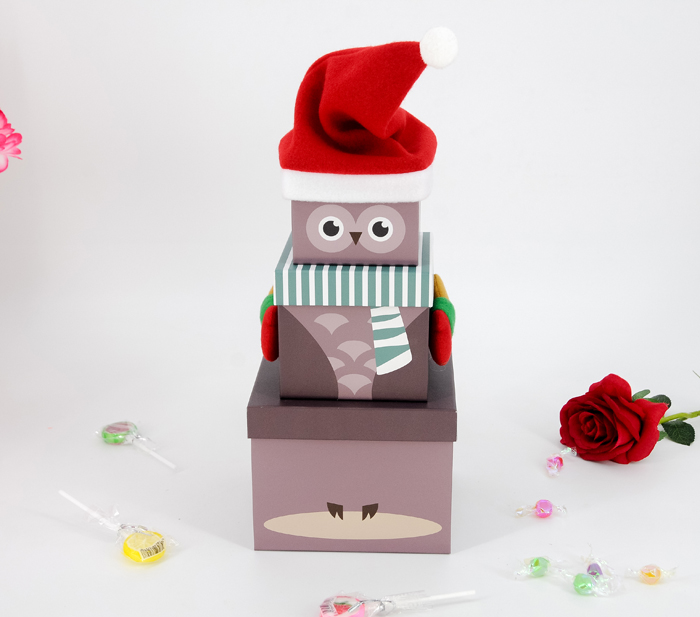 Square Doll Christmas Gift Box 3/Set